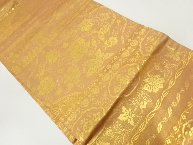 JAPANESE KIMONO / VINTAGE NAGOYA OBI / WOVEN FLORAL SARASA